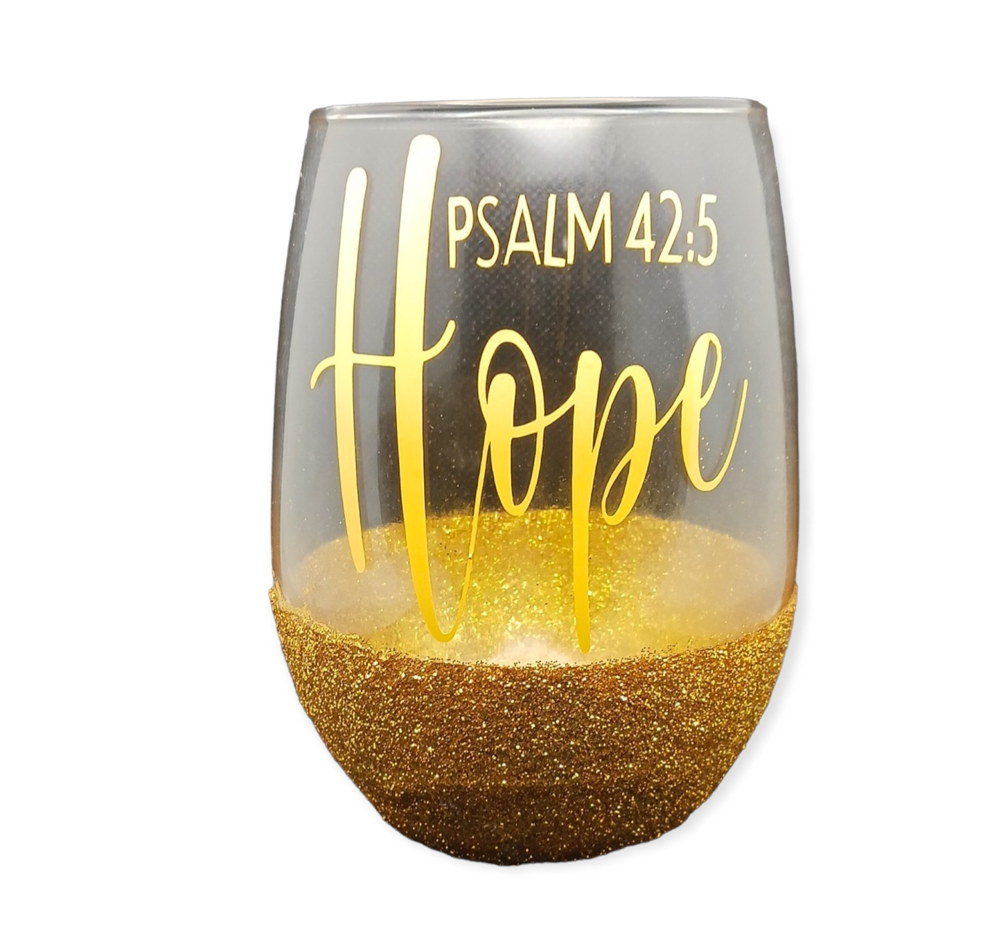 Hope Faith Love Glitter Wine Glass Collection
