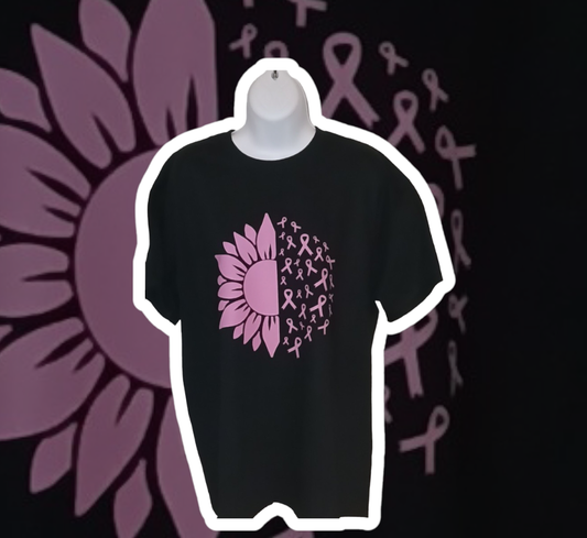 Breast Cancer awareness Pink Ribbon Flower T-Shirt