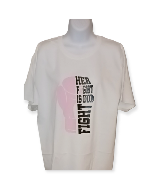 Her Fight Is Our Fight Pink glove Breast cancer T-Shirt
