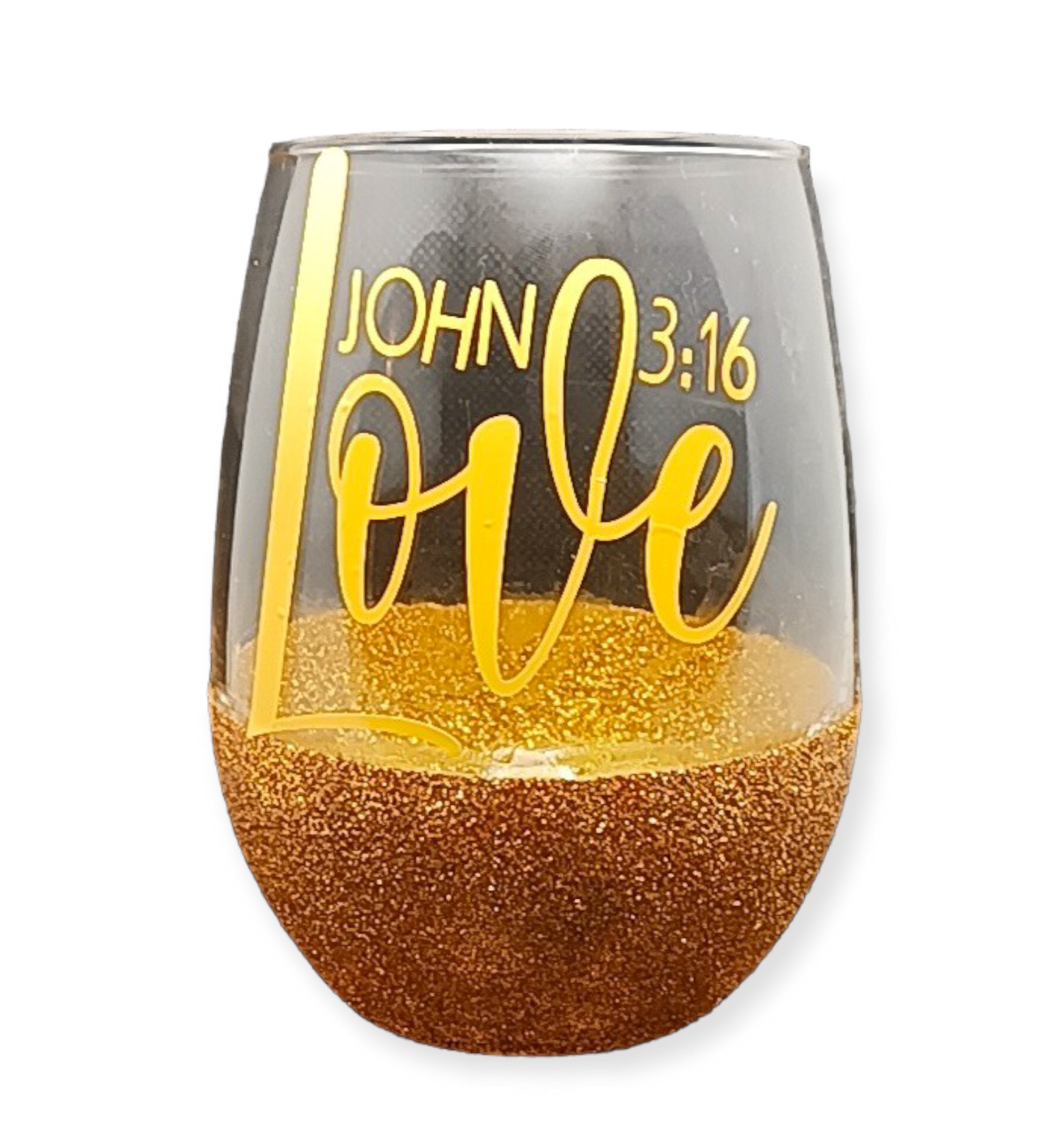 Hope Faith Love Glitter Wine Glass Collection