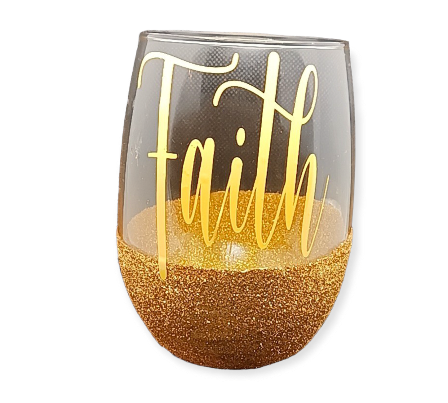 Hope Faith Love Glitter Wine Glass Collection